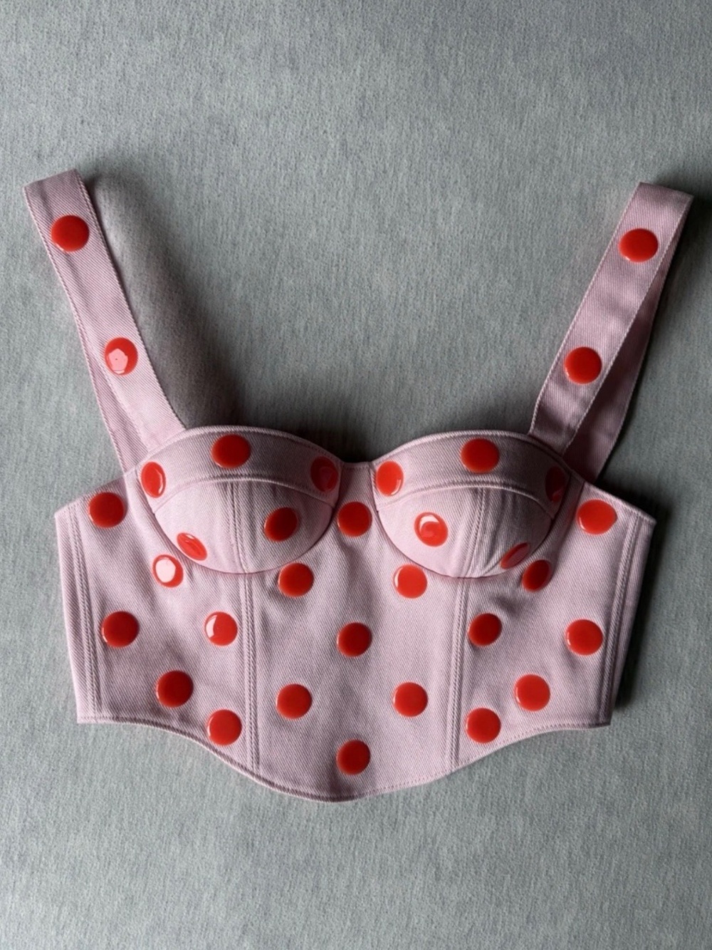 AREA Polka Dot Crop Bustier Top (NWT) Size 0